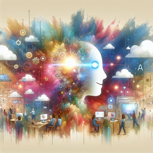 A conceptual illustration of AI improving customer experiences for a SaaS company