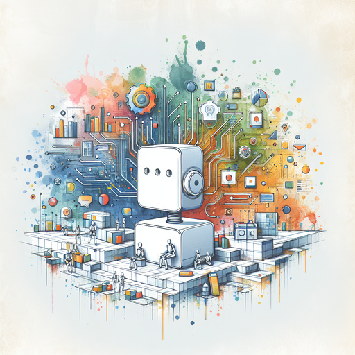 Depict an automated decision-making process in a SaaS startup, highlighting the efficiency and precision of AI-driven systems.