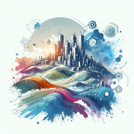 Visualize a futuristic AI-powered SaaS startup revolutionizing the market.