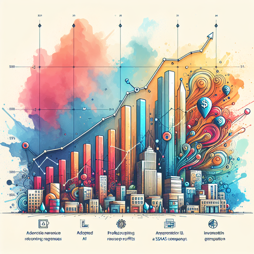 A chart showing increasing revenue and profits for a SaaS company that adopted AI